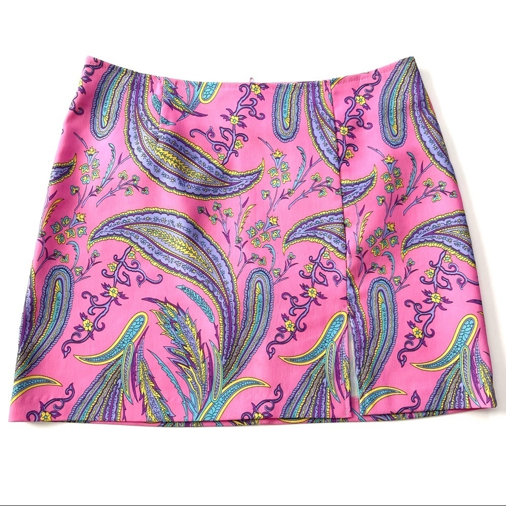 Vintage Pandora Girly Pink Multi Paisley Micro Skirt